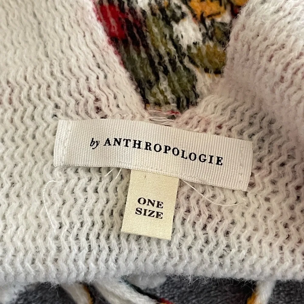 EUC Anthropologie Marseille Floral Fringed Kimono Poncho Shawl O/S Boho Western - Picture 9 of 15